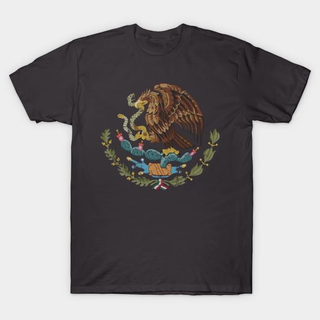 Mexican Eagle Flag - vintage design T-Shirt by verde